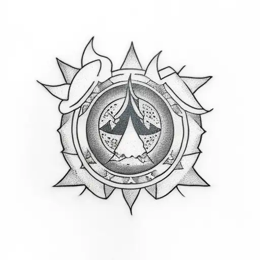 Unalome Symbol Arrow Tree Heart Rising Sun Lotus Flower Stars