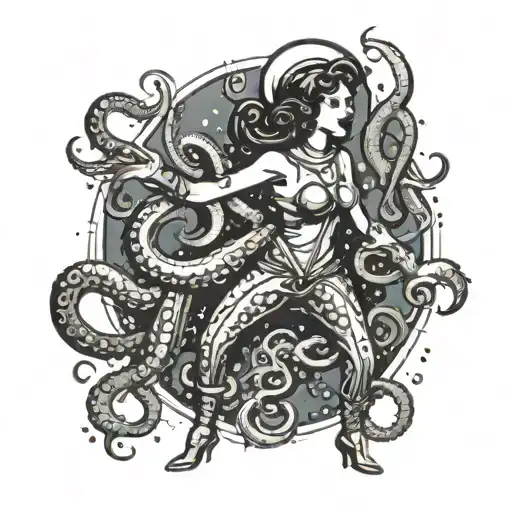 Space Girl Attacked By Octopus Tentacles