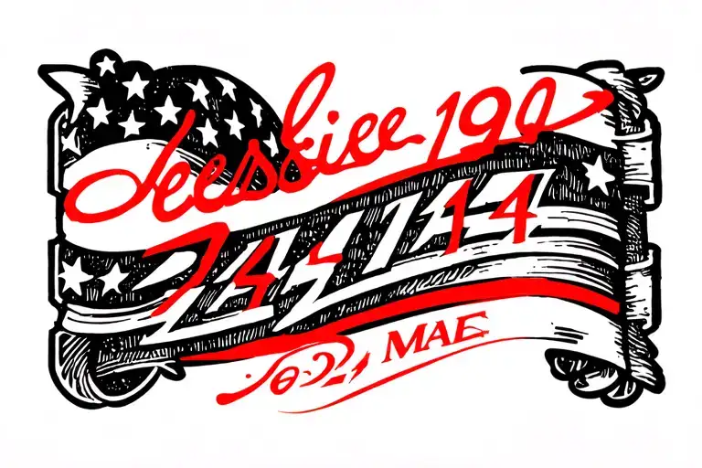 Roman Numerals Od The Date 2-4-1945 With The Signature Jessie Mae Over It In Red