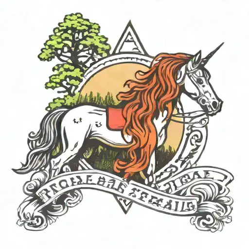 Appalachian Trail Symbol And Unicorn And Trees