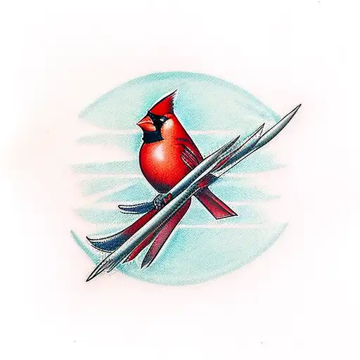 Red Cardinal With Cross