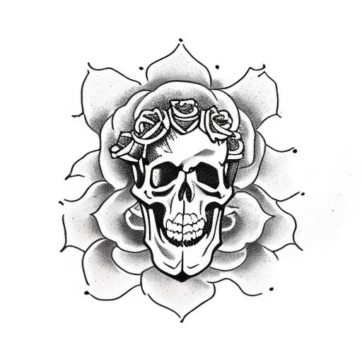 Musket With Skull As Roses