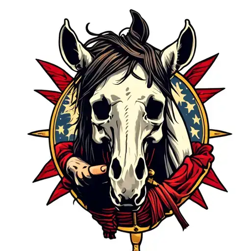 War Horse Skeleton Hand Holding