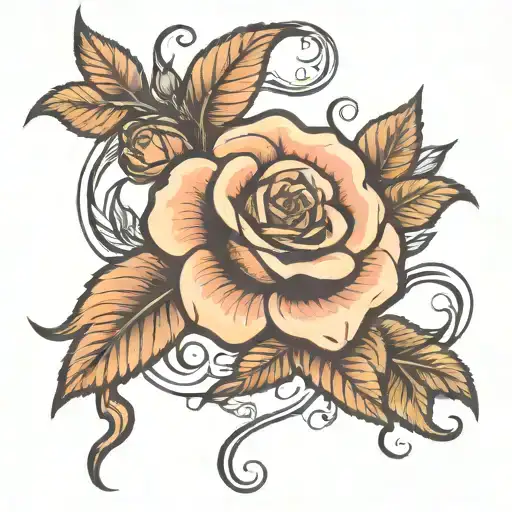 Sun And Single Stem Rose Intertwined Infinity Symbols