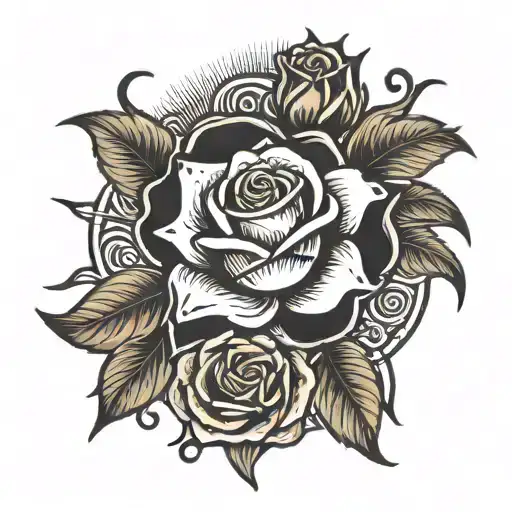 Rose And Sun Symbol