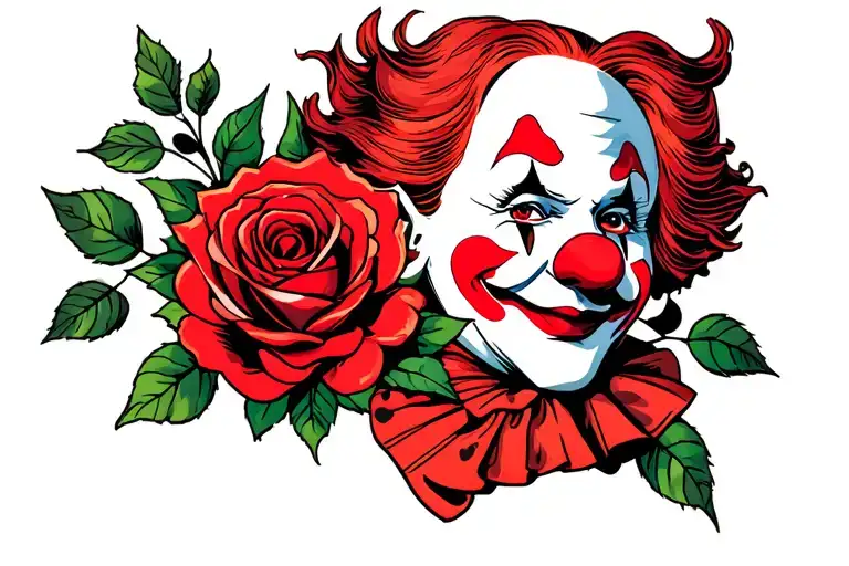 Clown With Rose