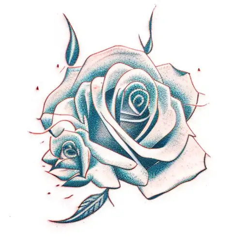 A Rose With Rose Petals On The Ground Around It