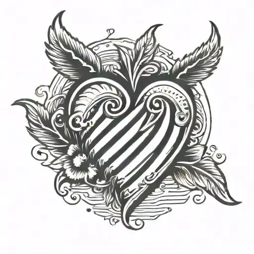 Heart With Stripe Written Eternal Love