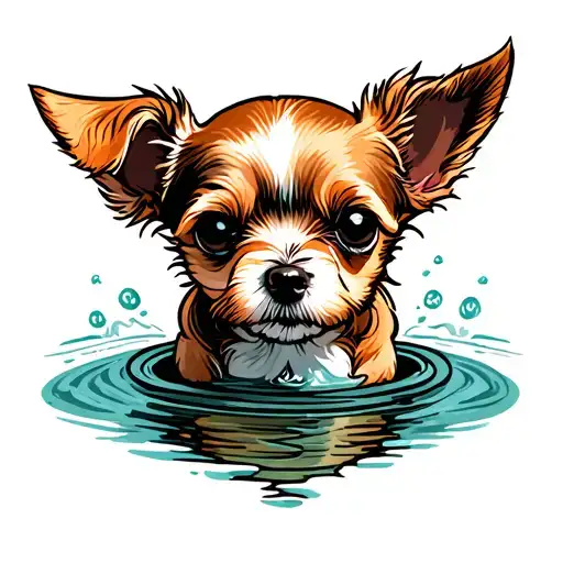 Little Dog With Waterwell