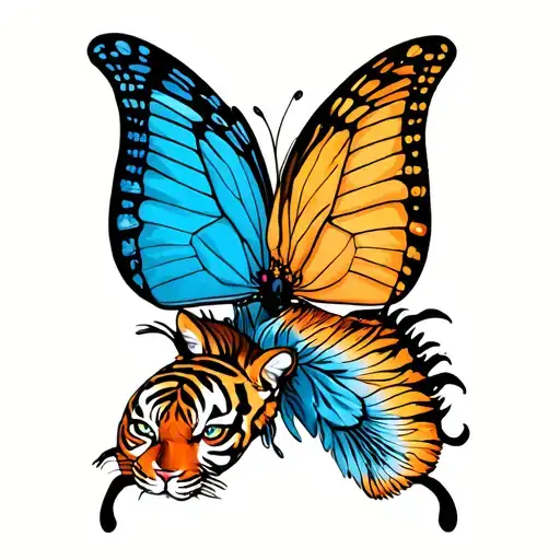 Traditional Butterfly With Tiger Touches