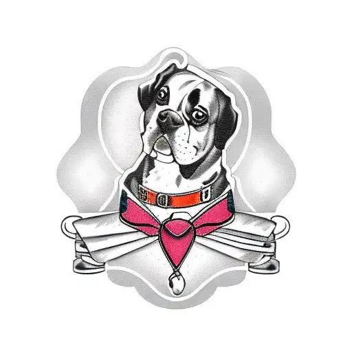 Portrait Of Dog With Pointy Ears And Collar