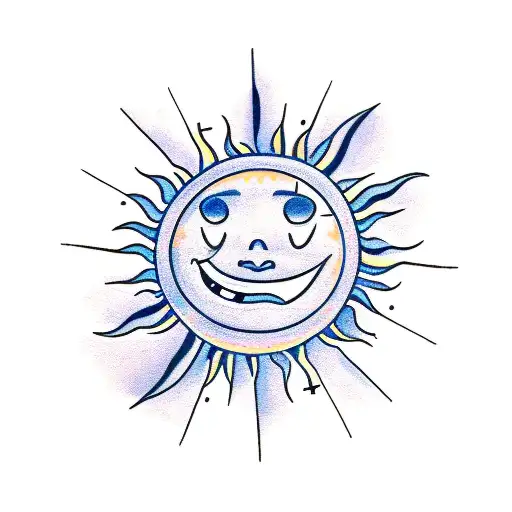 A Smiling Sun With Basketballs As Its Rays