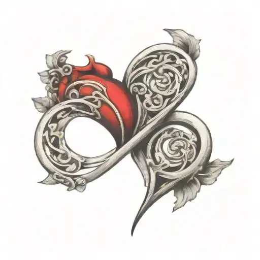 An Abstract Representation Of Two Hearts Intertwined With The Letter D Hidden Within The Design