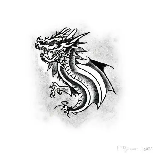 Black And Grey Dragon