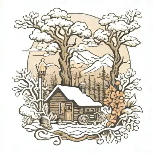 Winter And Spring Outdoor Scene