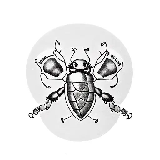 Bettle Sitting On A Stool Counting Money