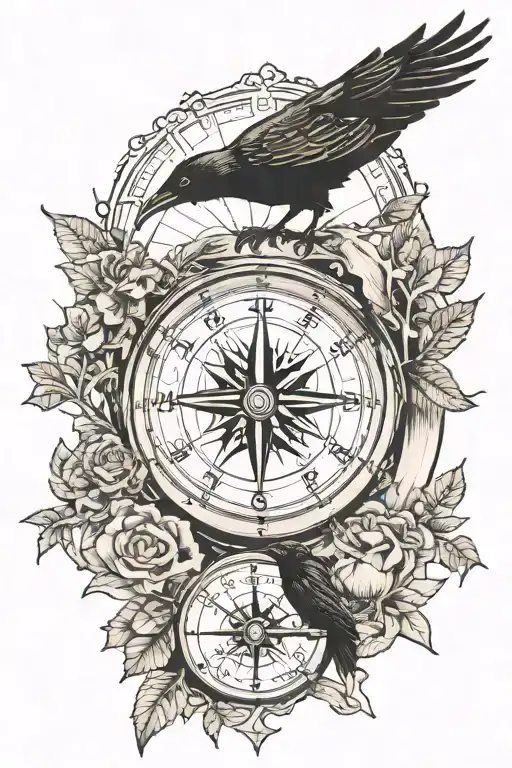 Sand Clock Compass Raven Forest