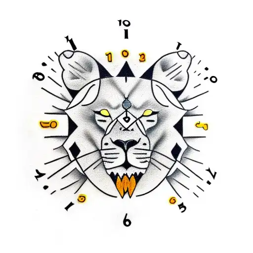 Lion With Clock Around One Eye