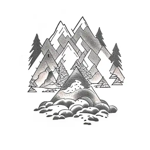 Black Forest With Boulders And Mountains Behind