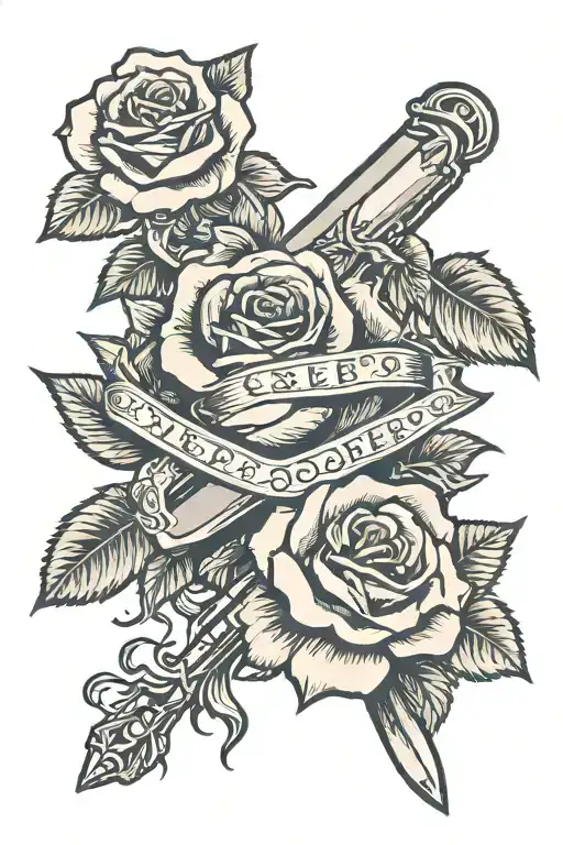 Sleep Token Band Logo And Sword And Roses