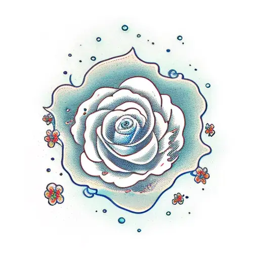 An Open Book With Waves Crashing On One Side And Blooming Flowers On The Other