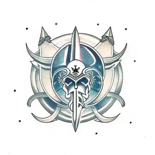 Design Tattoo That Incorporates A Crescent Moon And Ace Of Spades Symbol