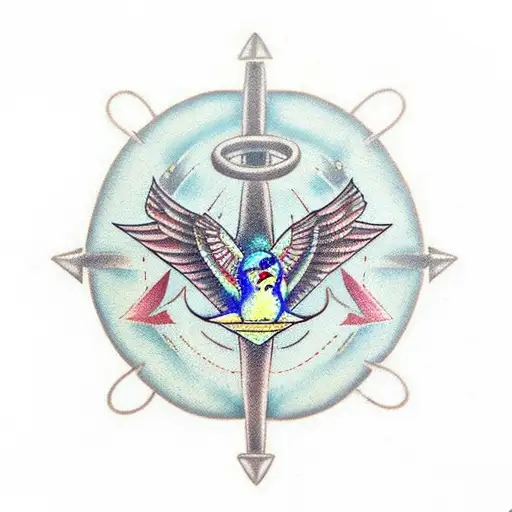 Swallow Bird Anchor Compass Knots