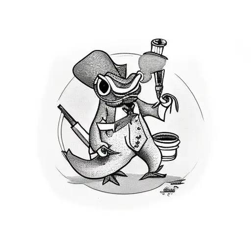 Gentlemen Frog Smoking A Pipe