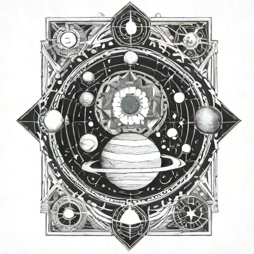 Geometric Intricate Solar System Planets