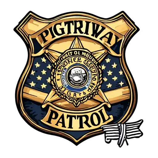 Highway Patrol Police Badge Intertwined