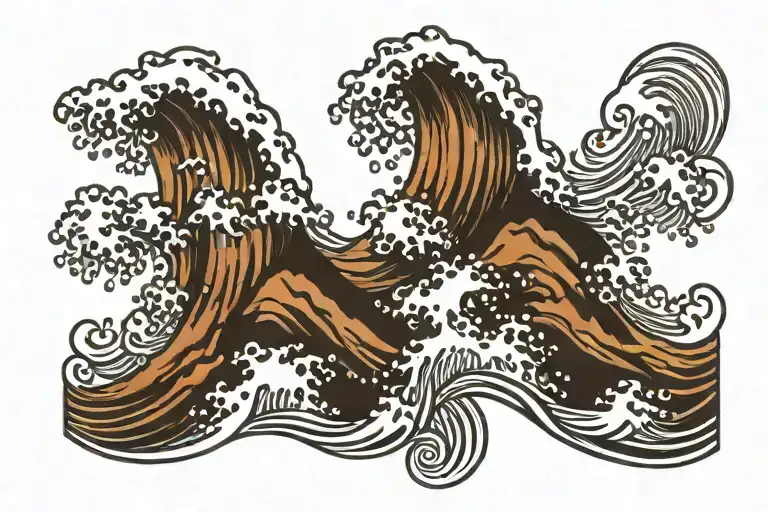 Wave Breaking And Mountain Range