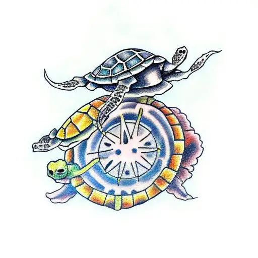 Skeleton Riding A Sea Turtle