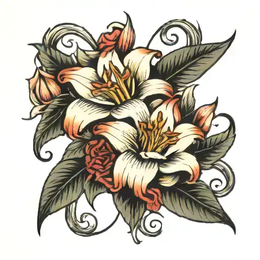 Rose Lily Intertwined