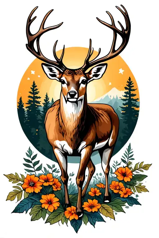 Full Body White Tail Deer Standing Side