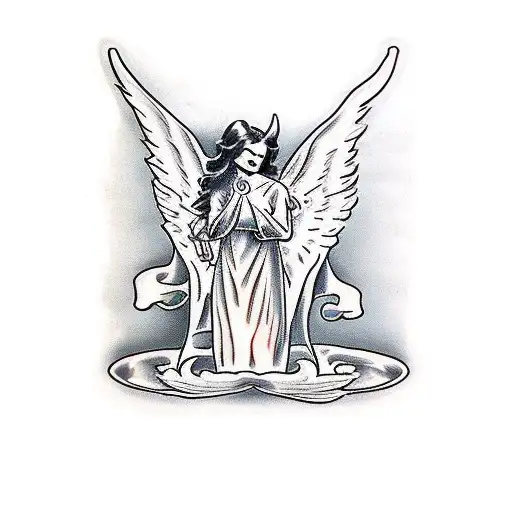 Angel And Demon In An Hour Glass