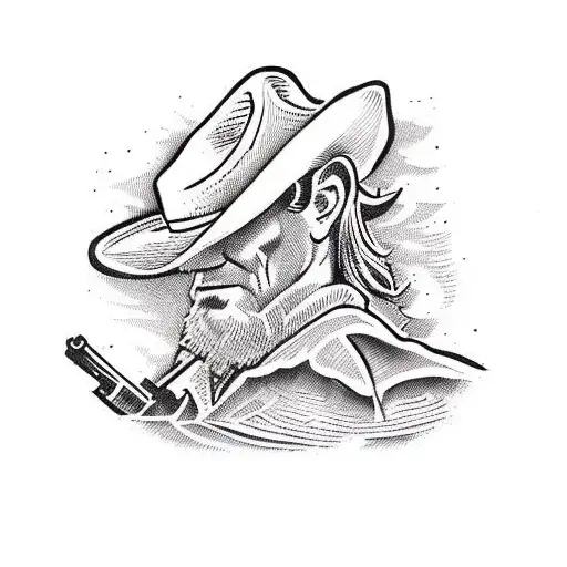 Woodcut Cowboy Shootout