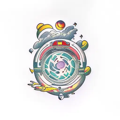 Cyborg Floating In Space