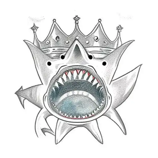 Shark With S Crown On A Glory Style