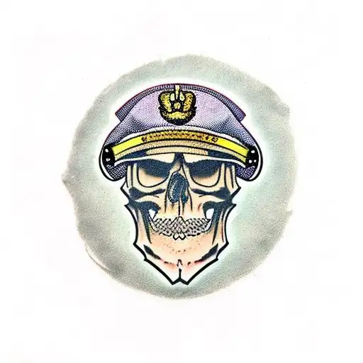 Bearded Skull With Military Beret