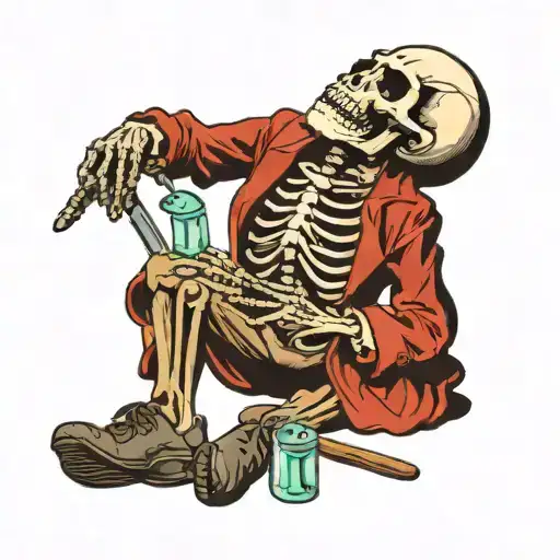 Skeleton Who Snorts Cocain Of An Razerblade