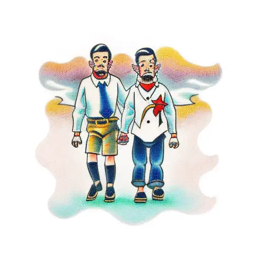 Father And Son Walking Together