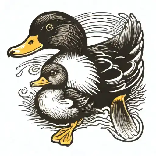 Mother Duck With Duckling