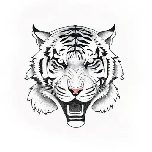 Old School Tiger Body With Plants