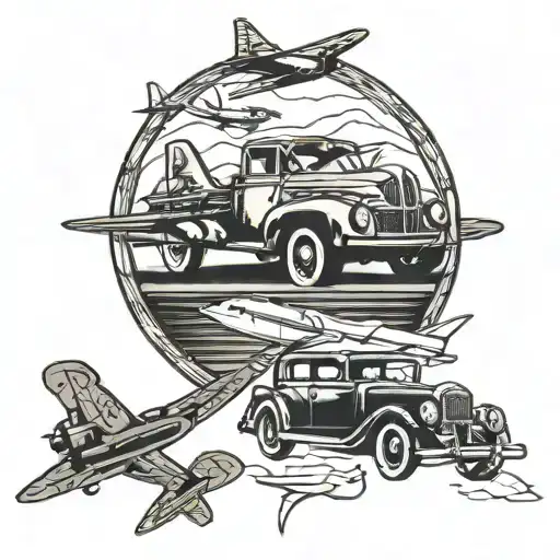 Car And Airplane F22