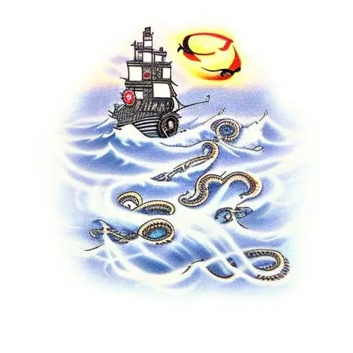 Kraken Lighthouse And Pirate Ship