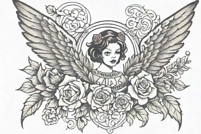 The Word Nataleigh In The Middle With Flowers With Wings