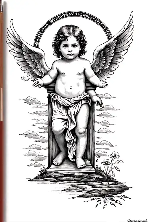 Baby Memorial Tattoo For My Son In Heaven Gates