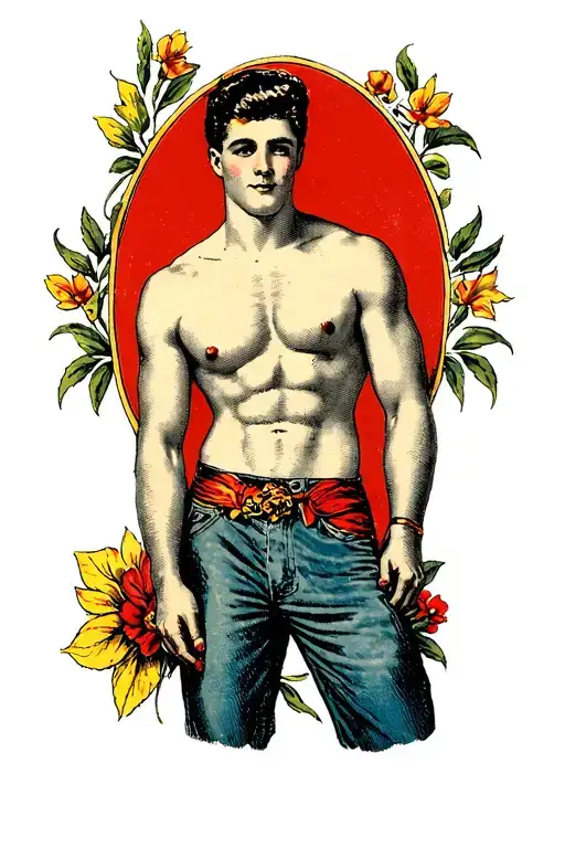 Gay Pin Up Male Shirtless