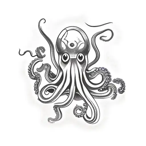 Octopus With A Ship