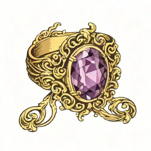 Gold Ring With An Amethyst Set